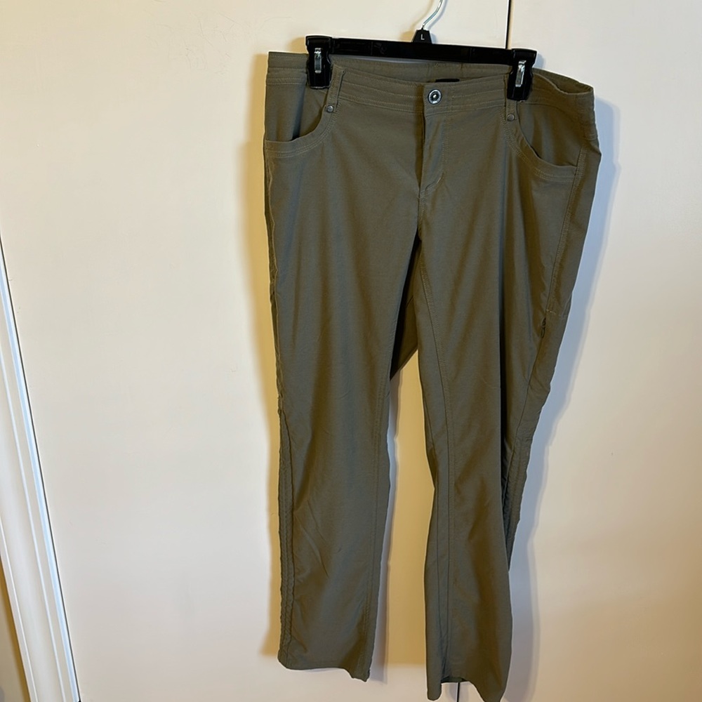 Kuhl 14 Pants Women Trekr Outdoor Hiking Olive Green Large XL Capri short summer - Picture 6 of 8